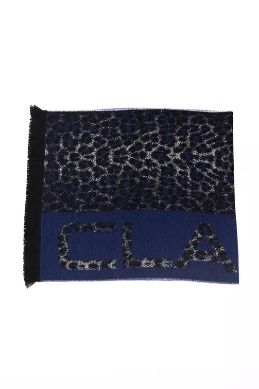 Cavalli Class Blue Wool Men Scarf $245.00 Cavalli Class Luzworld