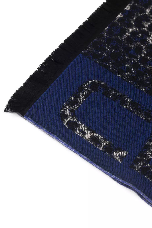 Cavalli Class Blue Wool Men Scarf $245.00 Cavalli Class Luzworld