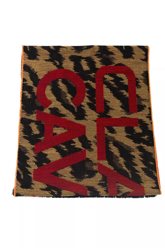 Cavalli Class Brown Wool Men Scarf $245.00 Cavalli Class Luzworld