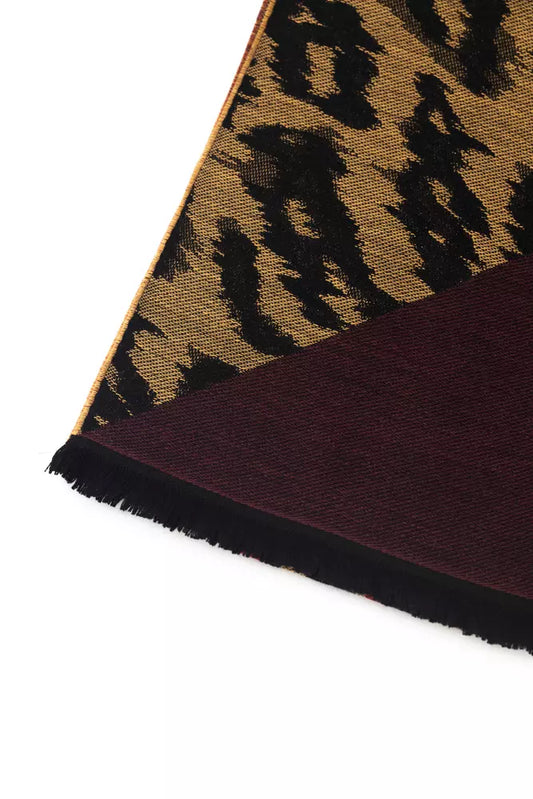 Cavalli Class Brown Wool Men Scarf $245.00 Cavalli Class Luzworld