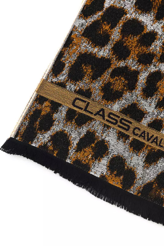 Cavalli Class Brown Wool Men Scarf $245.00 Cavalli Class Luzworld