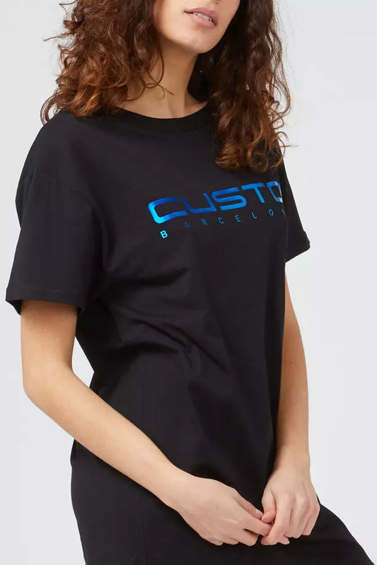 Custo Barcelona Blue Cotton Women T-Shirt $173.00 Custo Barcelona Luzworld