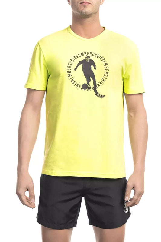 Bikkembergs Yellow Cotton Men T-Shirt $136.00 Bikkembergs Luzworld