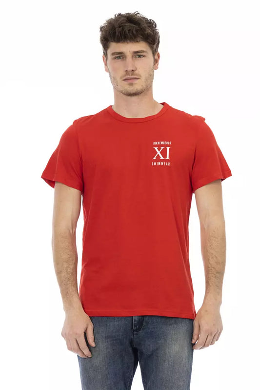 Bikkembergs Red Cotton Men T-Shirt $135.00 Bikkembergs Luzworld