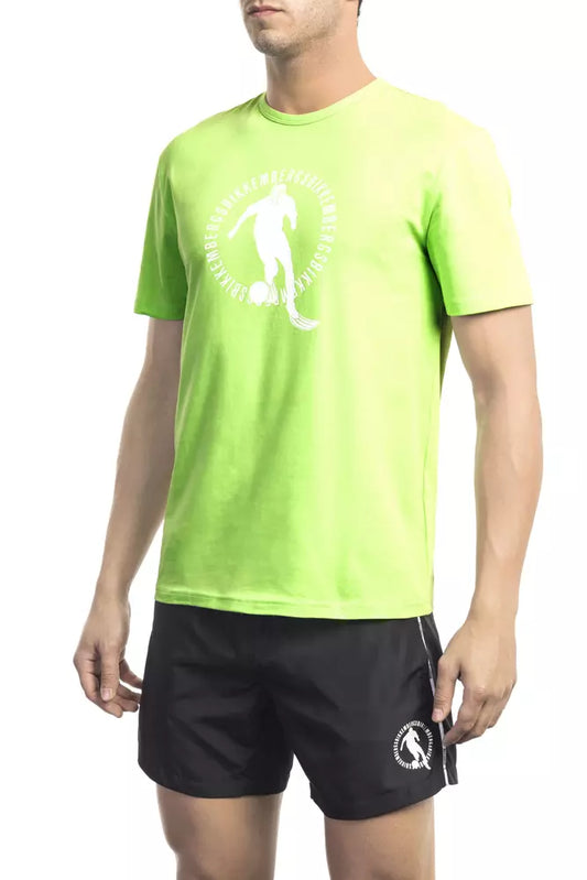 Bikkembergs Green Cotton Men T-Shirt $136.00 Bikkembergs Luzworld