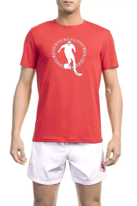 Bikkembergs Red Cotton Men T-Shirt $136.00 Bikkembergs Luzworld