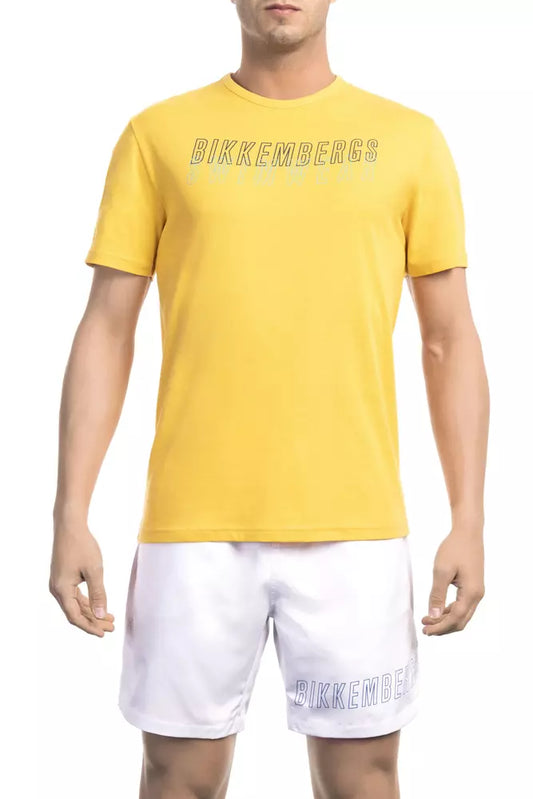 Bikkembergs Yellow Cotton Men T-Shirt $135.00 Bikkembergs Luzworld