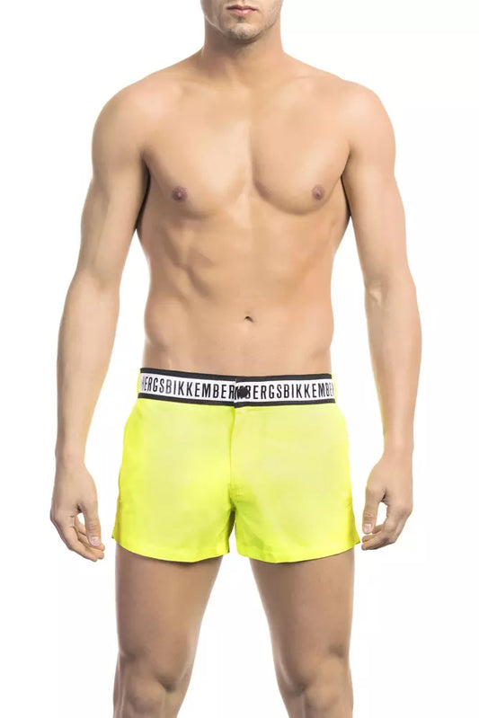 Bikkembergs Yellow Polyamide Men Swim Short $162.00 Bikkembergs Luzworld
