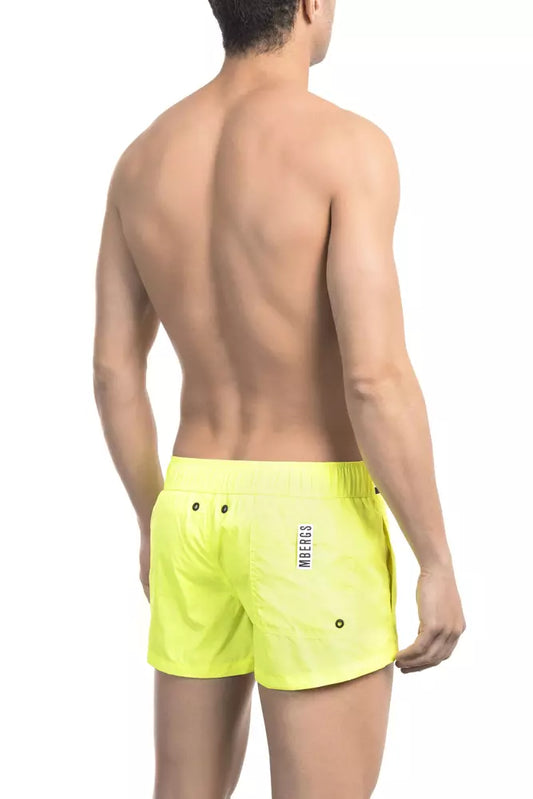 Bikkembergs Yellow Polyamide Men Swim Short $162.00 Bikkembergs Luzworld