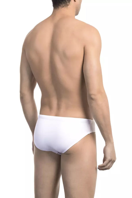 Bikkembergs White Polyamide Men's Swimwear $142.00 Bikkembergs Luzworld