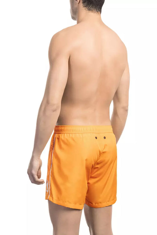 Bikkembergs Orange Polyester Men Swim Short $162.00 Bikkembergs Luzworld