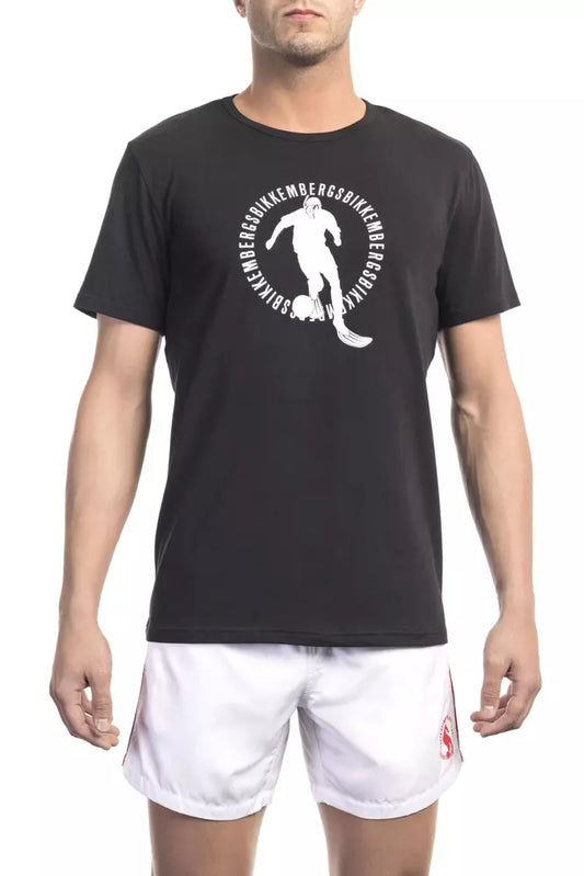 Bikkembergs Black Cotton Men T-Shirt $136.00 Bikkembergs Luzworld