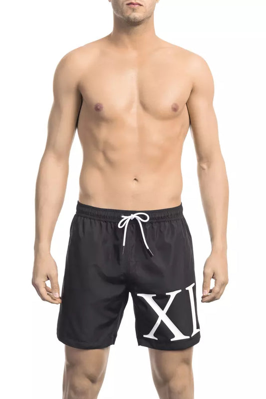 Bikkembergs Black Polyester Men Swim Short $163.00 Bikkembergs Luzworld