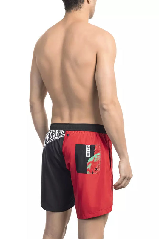 Bikkembergs Red Polyester Men Swim Short $174.00 Bikkembergs Luzworld