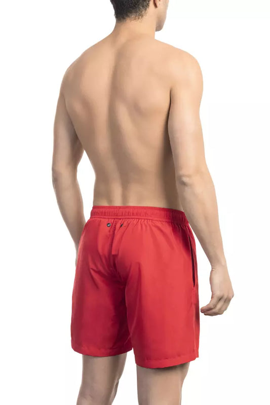 Bikkembergs Red Polyester Men Swim Short $159.00 Bikkembergs Luzworld