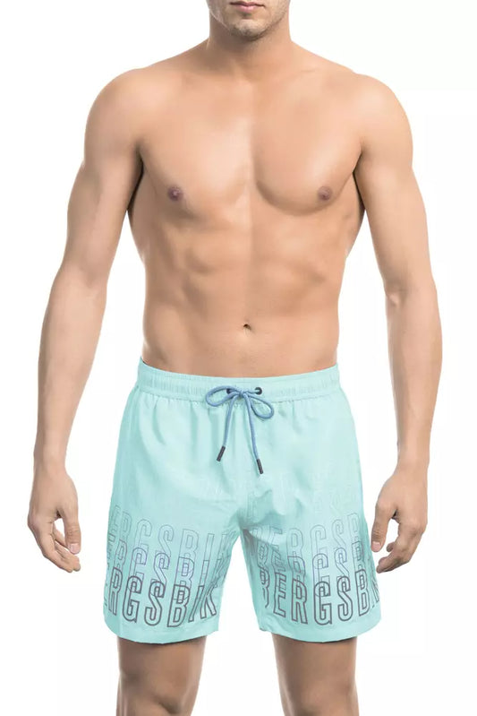 Bikkembergs Light Blue Polyester Men Swim Short $163.00 Bikkembergs Luzworld