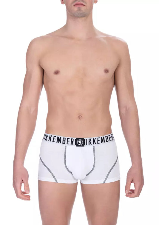 Bikkembergs White Cotton Men's Trunk Pack $111.00 Bikkembergs Luzworld