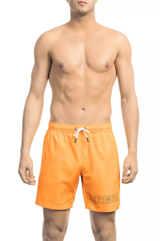 Bikkembergs Orange Polyester Men Swim Short $159.00 Bikkembergs Luzworld