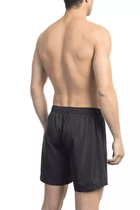 Bikkembergs Black Polyester Men Swim Short $159.00 Bikkembergs Luzworld