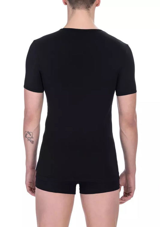 Bikkembergs Black Cotton Men's V-Neck T-Shirt $114.00 Bikkembergs Luzworld