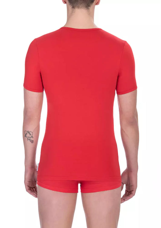 Bikkembergs Red Cotton Men T-Shirt $114.00 Bikkembergs Luzworld
