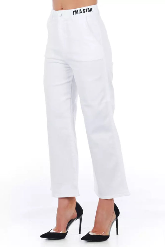 Frankie Morello White Cotton Women Cropped Trouser $446.00 Frankie Morello Luzworld
