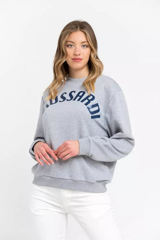 Trussardi Gray Cotton Women Sweatshirt $491.00 Trussardi Luzworld