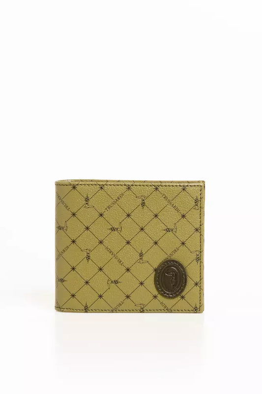 Trussardi Green Leather Men Wallet $476.00 Trussardi Luzworld