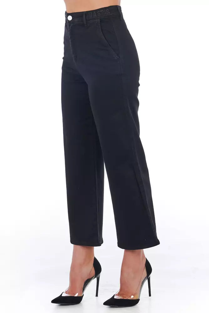 Frankie Morello Black Cotton Women Cropped Trouser $446.00 Frankie Morello Luzworld