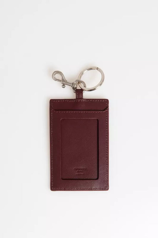Trussardi Brown Leather Men Badge Holder $213.00 Trussardi Luzworld