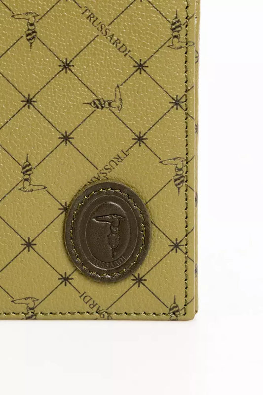 Trussardi Green Leather Men Wallet $476.00 Trussardi Luzworld