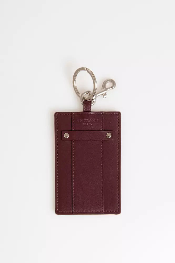 Trussardi Brown Leather Men Badge Holder $213.00 Trussardi Luzworld
