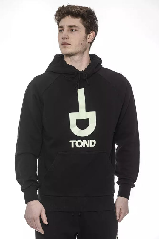 Tond Black Cotton Men Sweater with Hood $215.00 Tond Luzworld