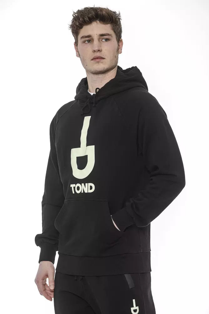 Tond Black Cotton Men Sweater with Hood $215.00 Tond Luzworld