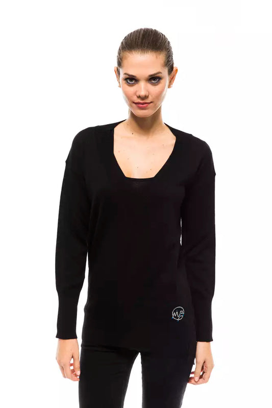 Montana Blu Black Wool Women Sweater $165.00 Montana Blu Luzworld