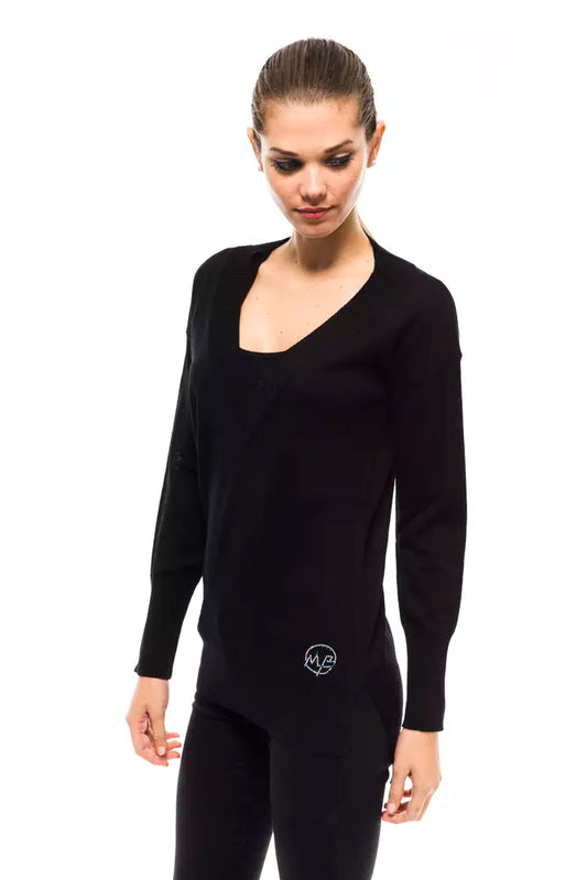 Montana Blu Black Wool Women Sweater $165.00 Montana Blu Luzworld