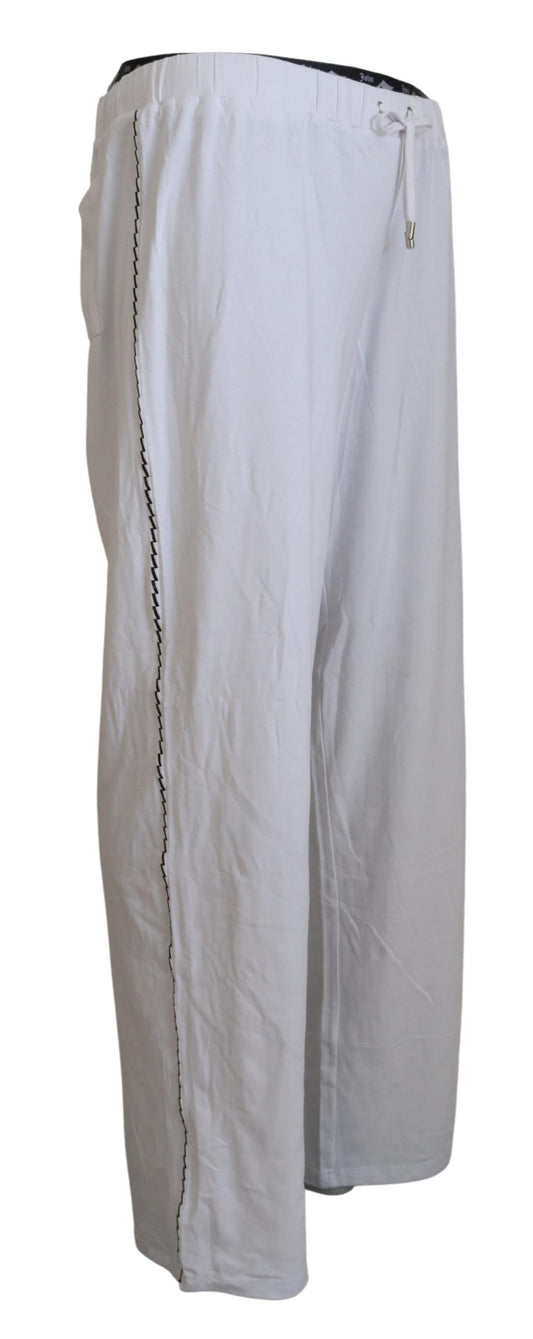 John Galliano White Cotton Logo Loose Men Pants $565.00 John Galliano Luzworld