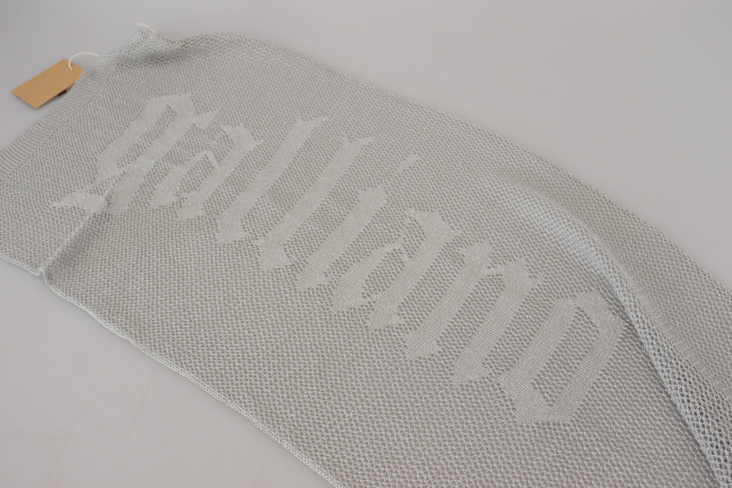 John Galliano Gray Logo Knitted Neck Wrap Shawl Foulard Scarf $249.00 John Galliano Luzworld