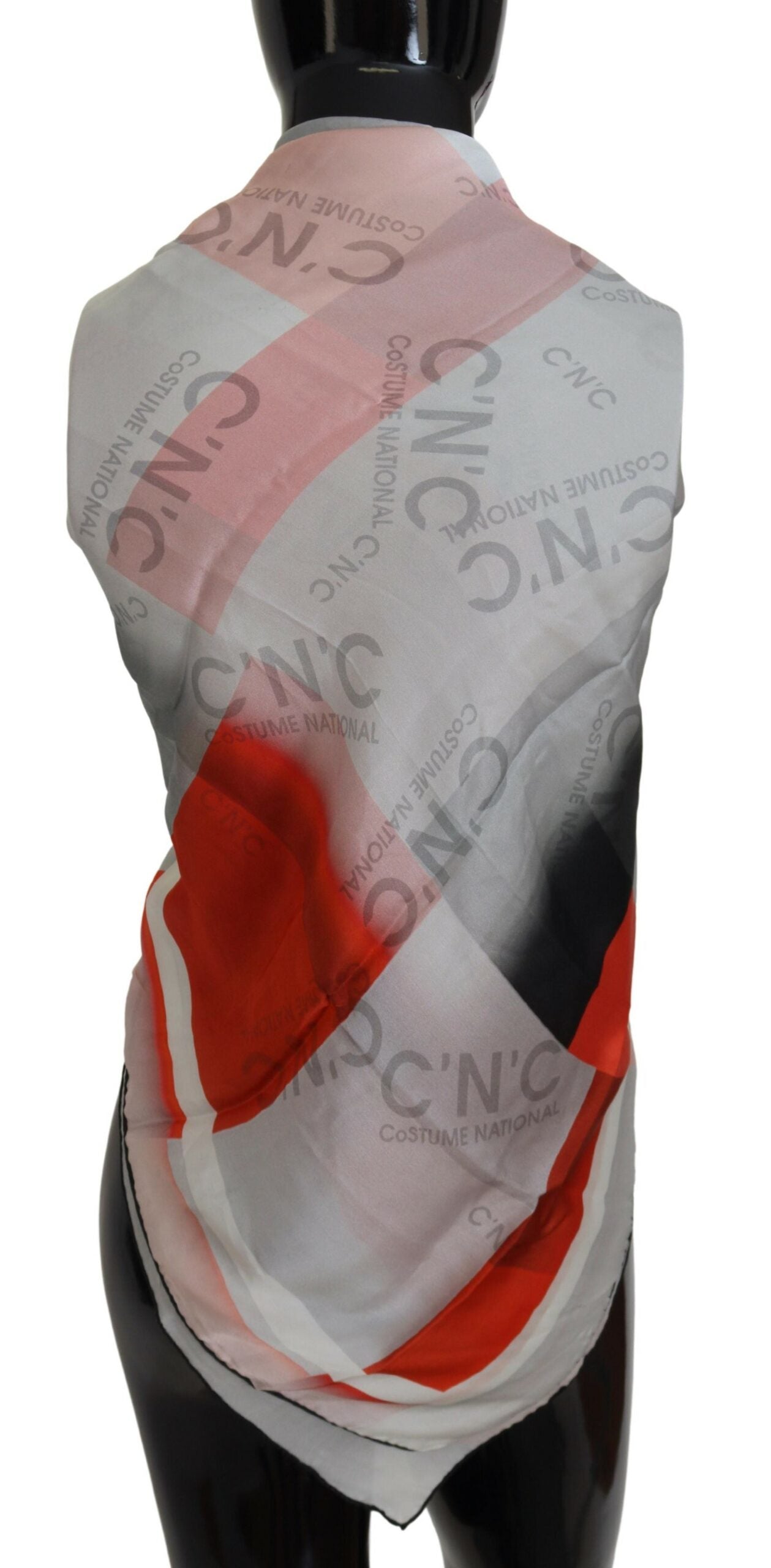 Costume National Gray Red Shawl Foulard Wrap Scarf $227.00 Costume National Luzworld