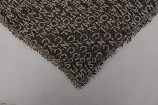 Costume National Gray Logo Knit Neck Wrap Shawl Scarf $215.00 Costume National Luzworld