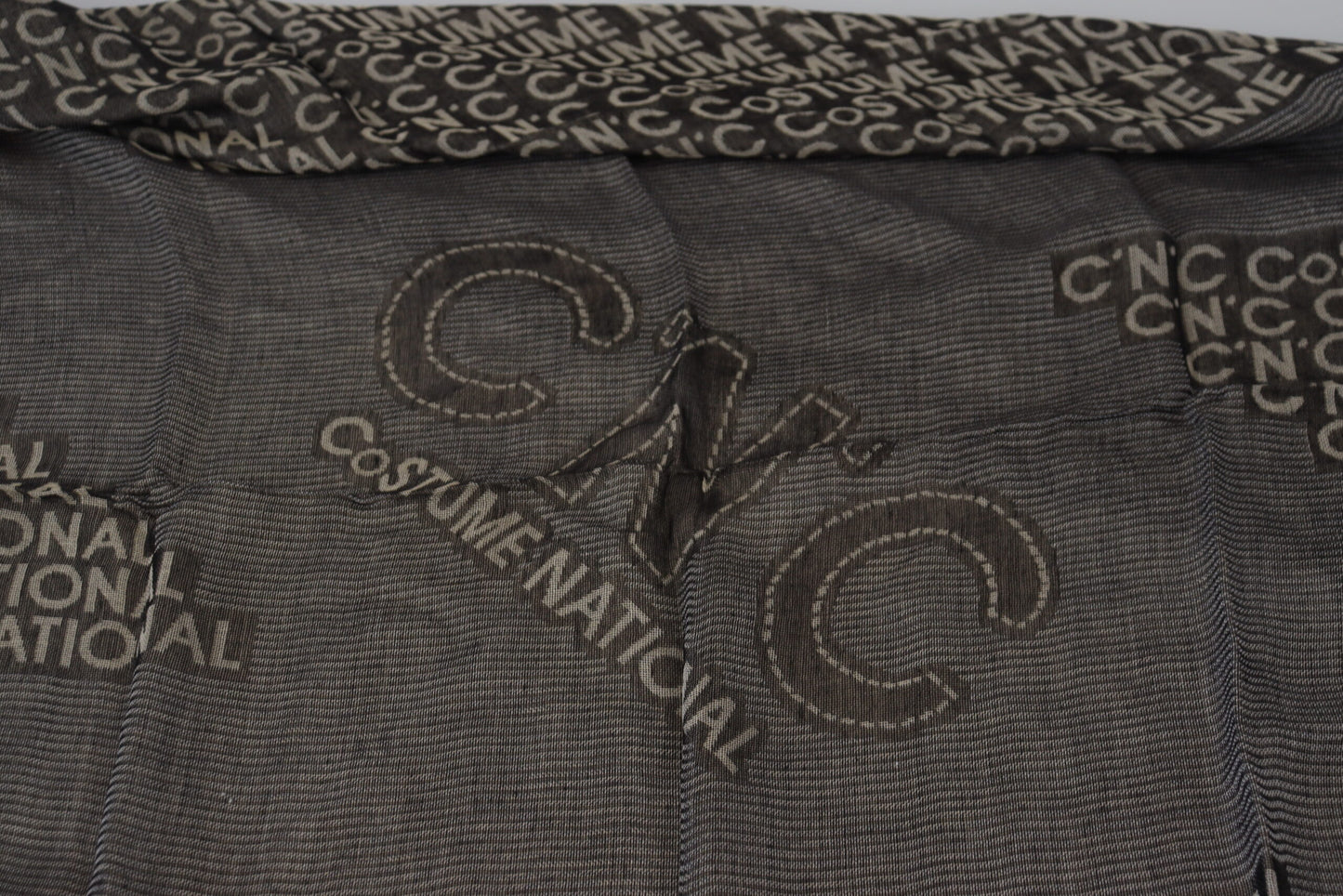 Costume National Gray Logo Knit Neck Wrap Shawl Scarf $215.00 Costume National Luzworld