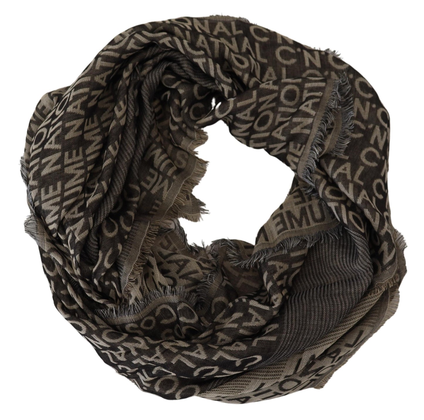 Costume National Gray Logo Knit Neck Wrap Shawl Scarf $215.00 Costume National Luzworld