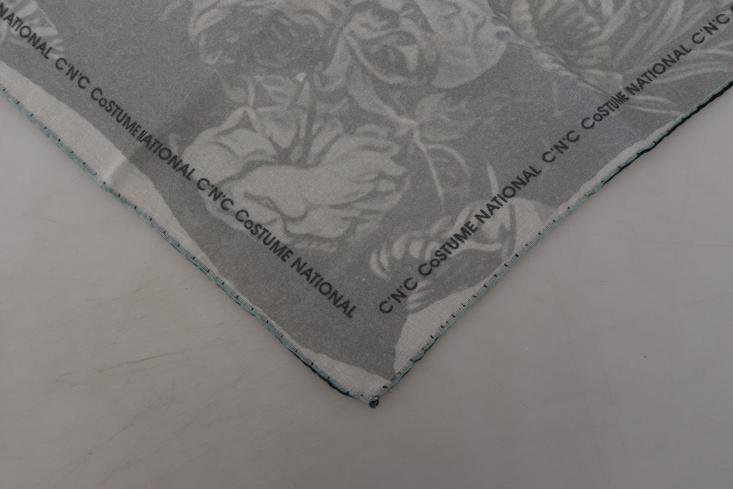 Costume National Gray Print Shawl Foulard Branded Scarf $227.00 Costume National Luzworld