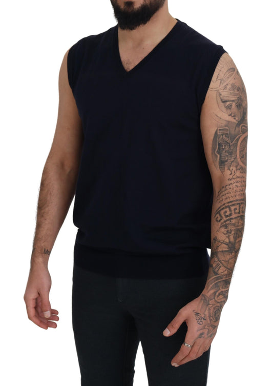 Paolo Pecora Milano Black Cotton V-neck Sleeveless Tank T-shirt $260.00 Paolo Pecora Milano Luzworld