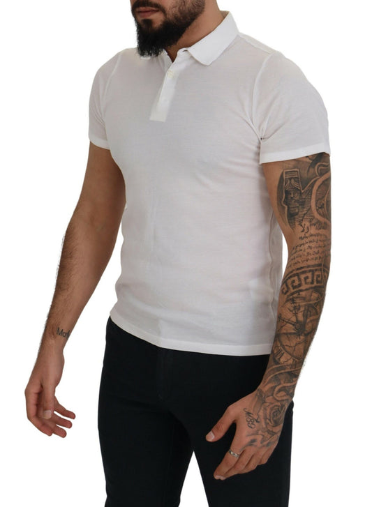 FRADI White Cotton Collared Short Sleeves Polo T-shirt $252.00 FRADI Luzworld