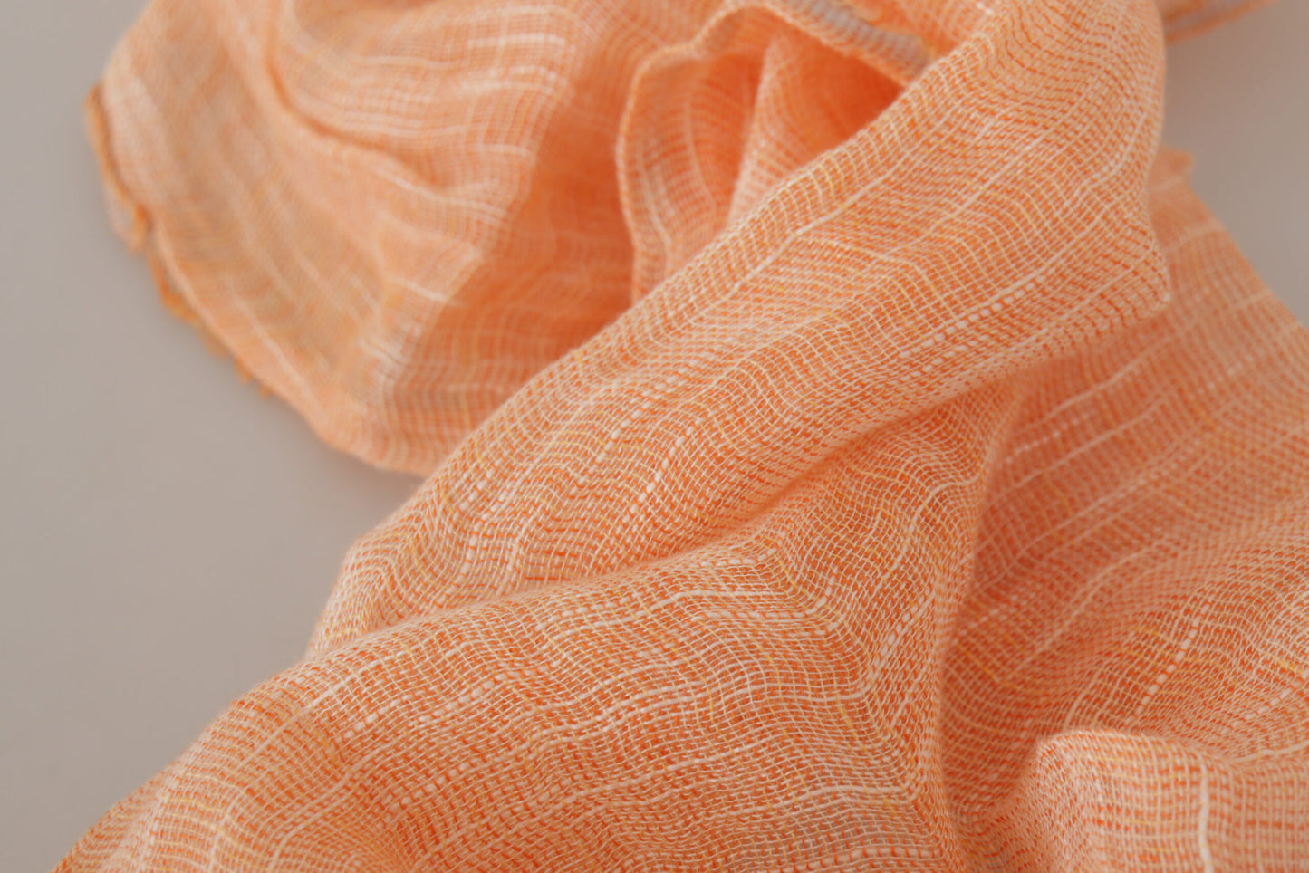 Malo Peach Linen Knitted Shawl Wrap Fringes Scarf $869.00 Malo Luzworld