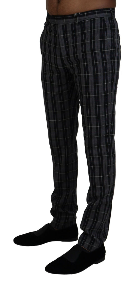 BENCIVENGA Gray Checkered Slim Fit Men Pants $249.00 BENCIVENGA Luzworld