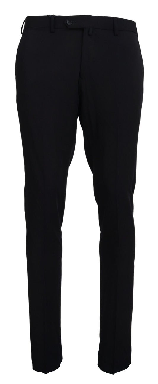 Domenico Tagliente Black Polyester Tapered Dress Pants $280.00 Domenico Tagliente Luzworld