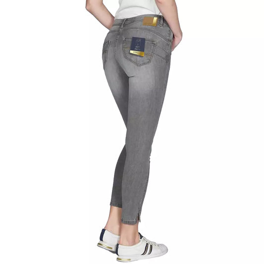 Yes Zee Gray Cotton Women's Jeggings $165.00 Yes Zee Luzworld