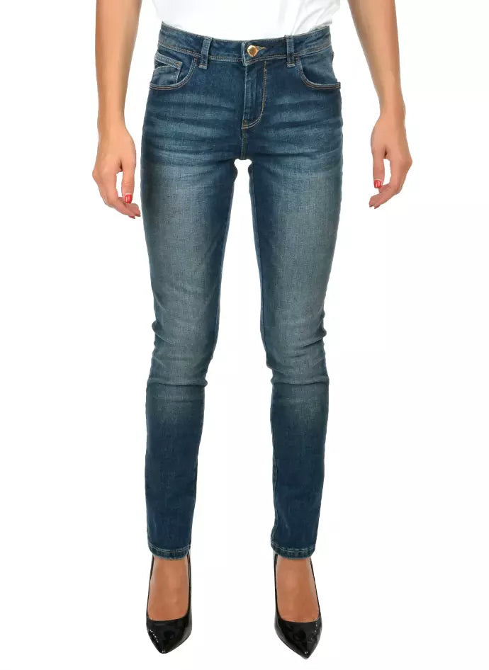 Yes Zee Blue Cotton Women's Skinny Jean $165.00 Yes Zee Luzworld